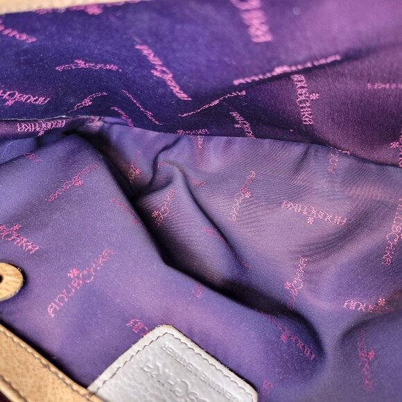 ANUSCHKA  5 Compartments Bag Handpainted Leather Floral Tote Blue Lilies Handbag - Picture 10 of 16